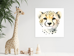 Cheetah Nursery Wall Art - Safari Canvas Art For Kids Nursery or Play Area