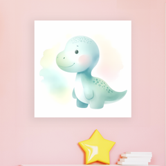 Delightful Dino Buddy - Dinosaur Canvas Art for Kids Room or Play Area