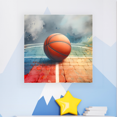 Courtside - Basketball Canvas Art for Kids Room or Play Area
