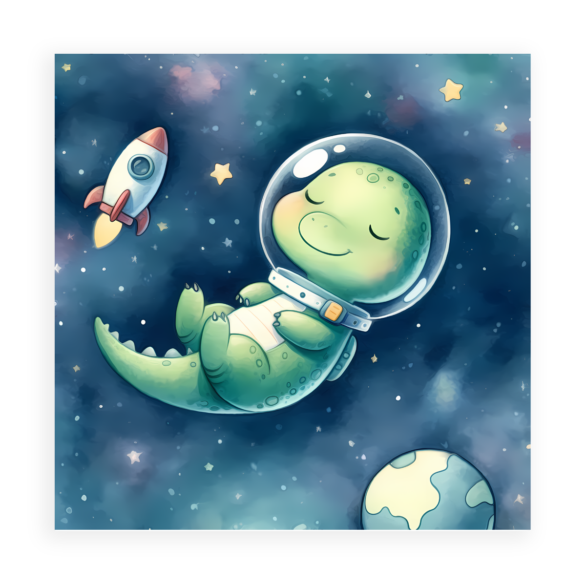 Cosmic Cuddles - Space Canvas Art for Kids Room or Play Area