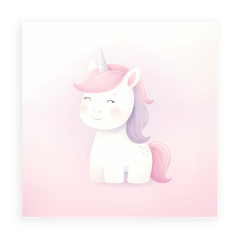 Blushing Unicorn's Daydream -  Unicorn Canvas Art For Kids Room or Play Area