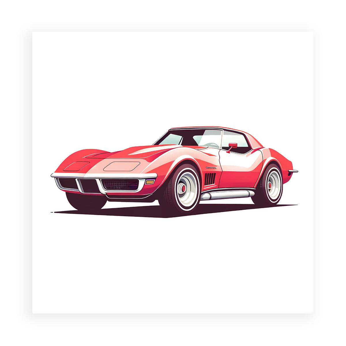 Classic Corvette Charm -  Classic Car Canvas Art For Kids Room or Play Area