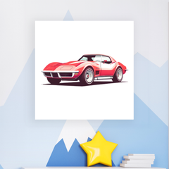 Classic Corvette Charm -  Classic Car Canvas Art For Kids Room or Play Area