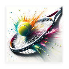 Colorful Court Clash - Tennis Canvas Art For Kids Room or Play Area