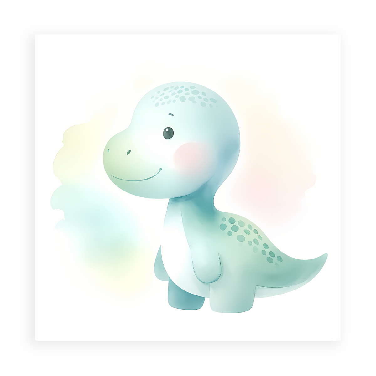 Delightful Dino Buddy - Dinosaur Canvas Art for Kids Room or Play Area