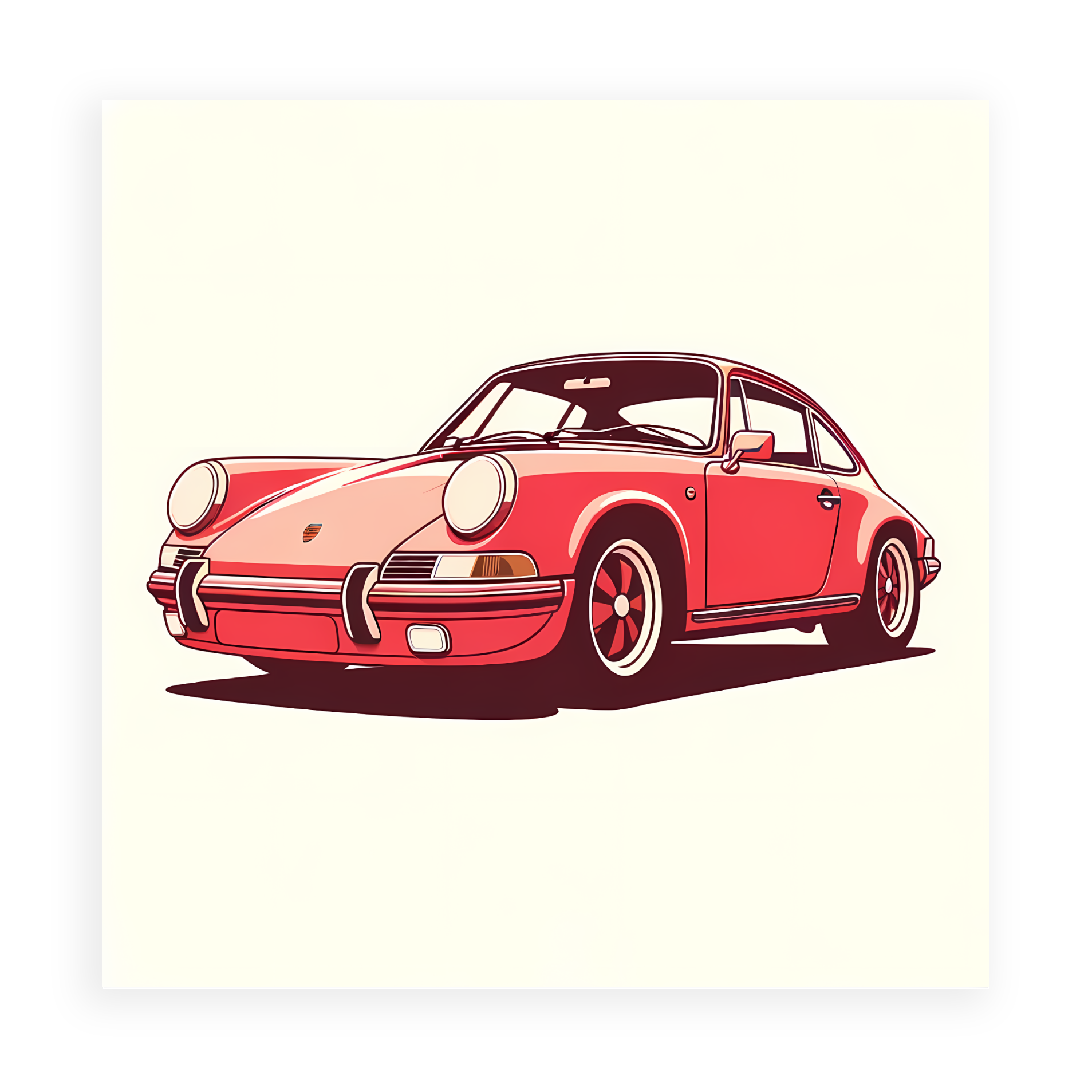 Classic Car Porsche Canvas Artwork For Boys Room 