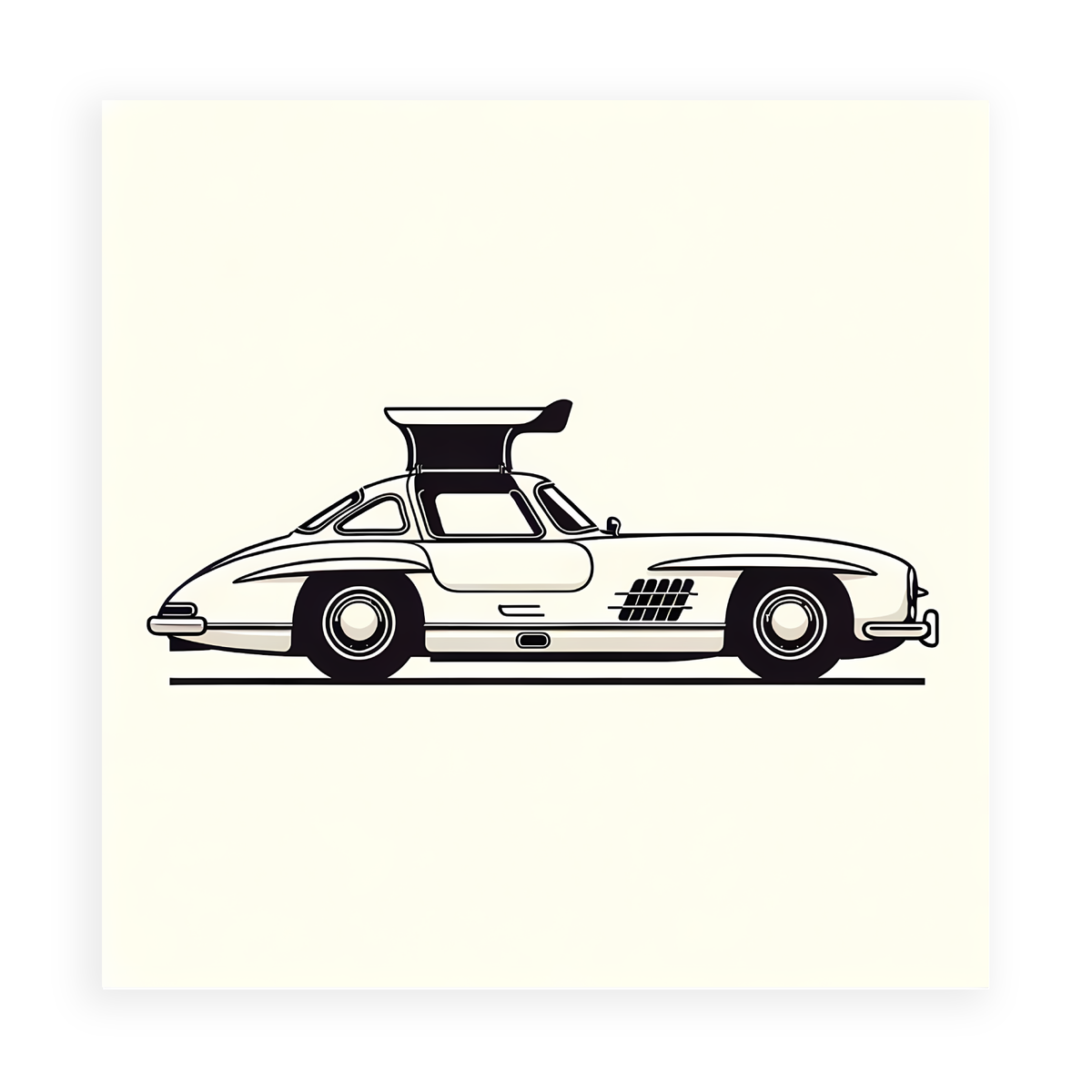 Classic Car Mercedes Canvas Artwork For Boys Room 